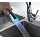 Смеситель кухонный Luxor Naomi Black Steel holder Praktik + светодиодная LED подсветка воды