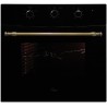 Духова шафа газова Luxor Qualität 60 GBO Grill Retro Kup BK бронзова ручка + конвектор, чорне скло, чорний