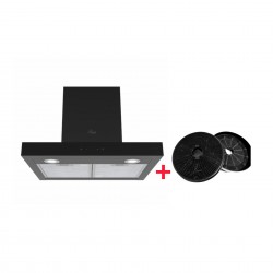 Витяжка Luxor Bel F 60 BK Turbo 1450 LED + 4 швидкості турбіни, чорний