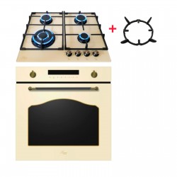 Комплект техніки Luxor HB 978 Logic 60 CH Classico UNIQUE Ultra BG  Газова поверхня Luxor RG 740 BG Kup з підставкою Wok