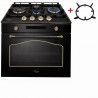 Комплект вбудовуваної техніки Luxor HB 978 Logic 60 BL Classico UNIQUE Ultra AN 3 скла Газова поверхня RG 650 BK KUP EM