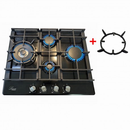 Варильна поверхня газова Luxor RG 650 BK Cubo EM з круглою підставкою для Wok