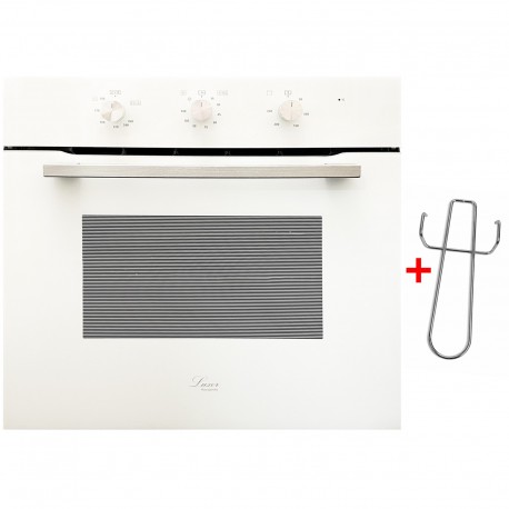 Духова шафа газова Luxor Qualität 60 GWO Grill конвектор, біле скло + набір для підключення пропан в подарунок, білий