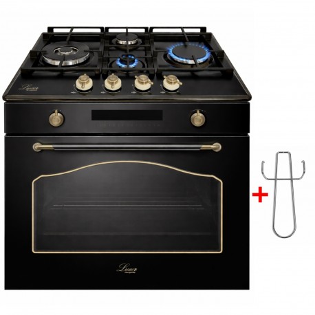 Комплект вбудовуваної техніки Luxor HB 978 Logic 60 BL Classico UNIQUE Ultra AN 3 скла Газова поверхня RG 650 BK KUP EM