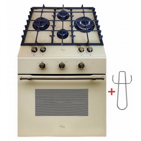 Газовий духовий шкаф з конвектором Luxor Qualitat BG Kup газова поверхня Luxor RG 650 BG Kup + Wok у подарунок
