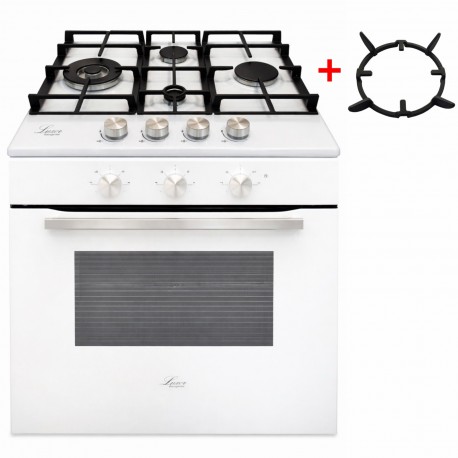 Газовий духовий шкаф з конвектором Luxor Qualitat WH + Газова поверхня Luxor EG 740 Wh WOK (комплект)
