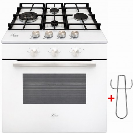 Газовий духовий шкаф з конвектором Luxor Qualitat WH + Газова поверхня Luxor EG 740 Wh WOK (комплект)