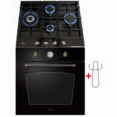 Комплект техніки Luxor RPL 60 BL Classico UNIQUE Mexanic AN 3 скла  Газова поверхня RG 650 BK KUP EM з металевою прихваткою
