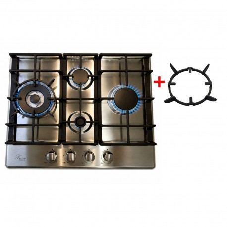 Варильна поверхня газова Luxor RG 650 SS Cubo  з круглою підставкою для Wok